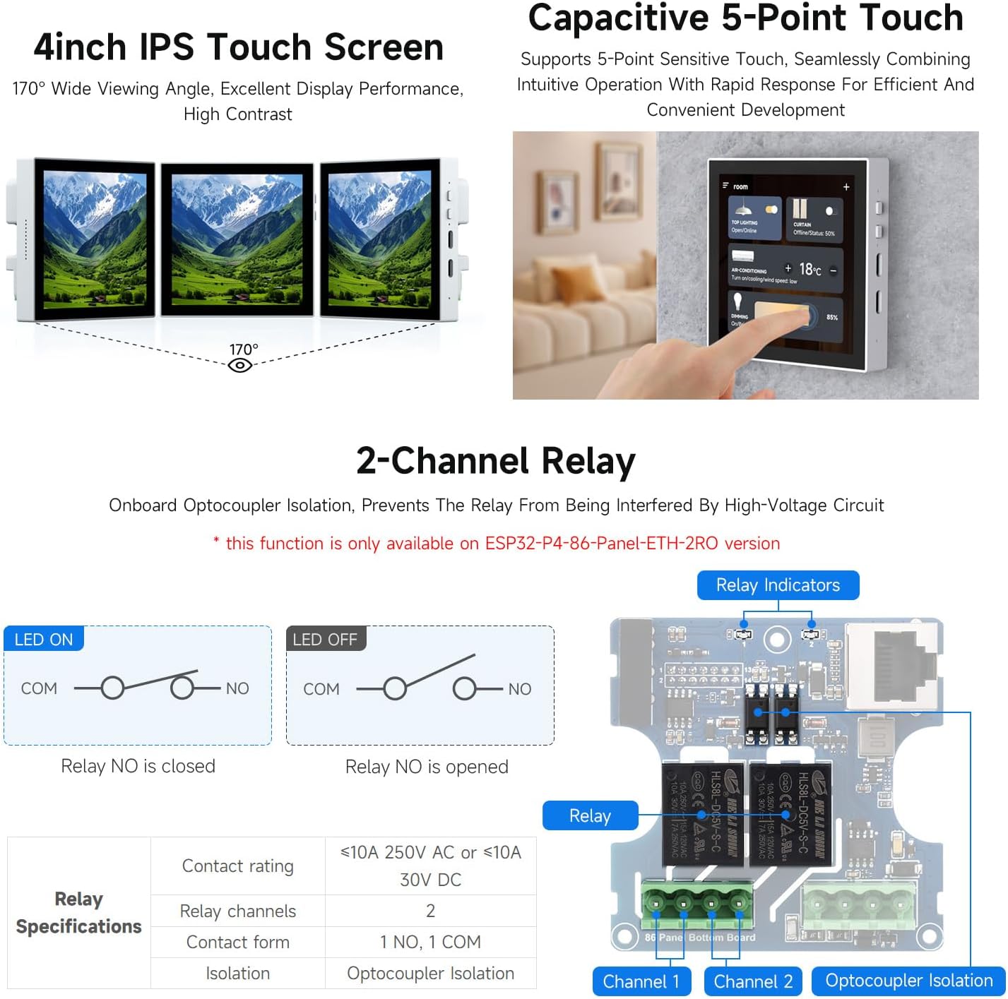 Waveshare ESP32-P4-86-Panel-ETH-2RO Smart Box - immagine 4