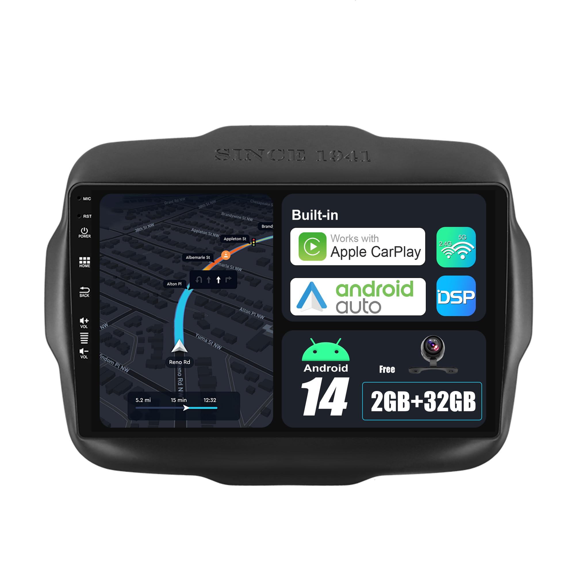 Bxliyer Android 14 Autoradio IPS per Jeep Renegade (2015-2018)