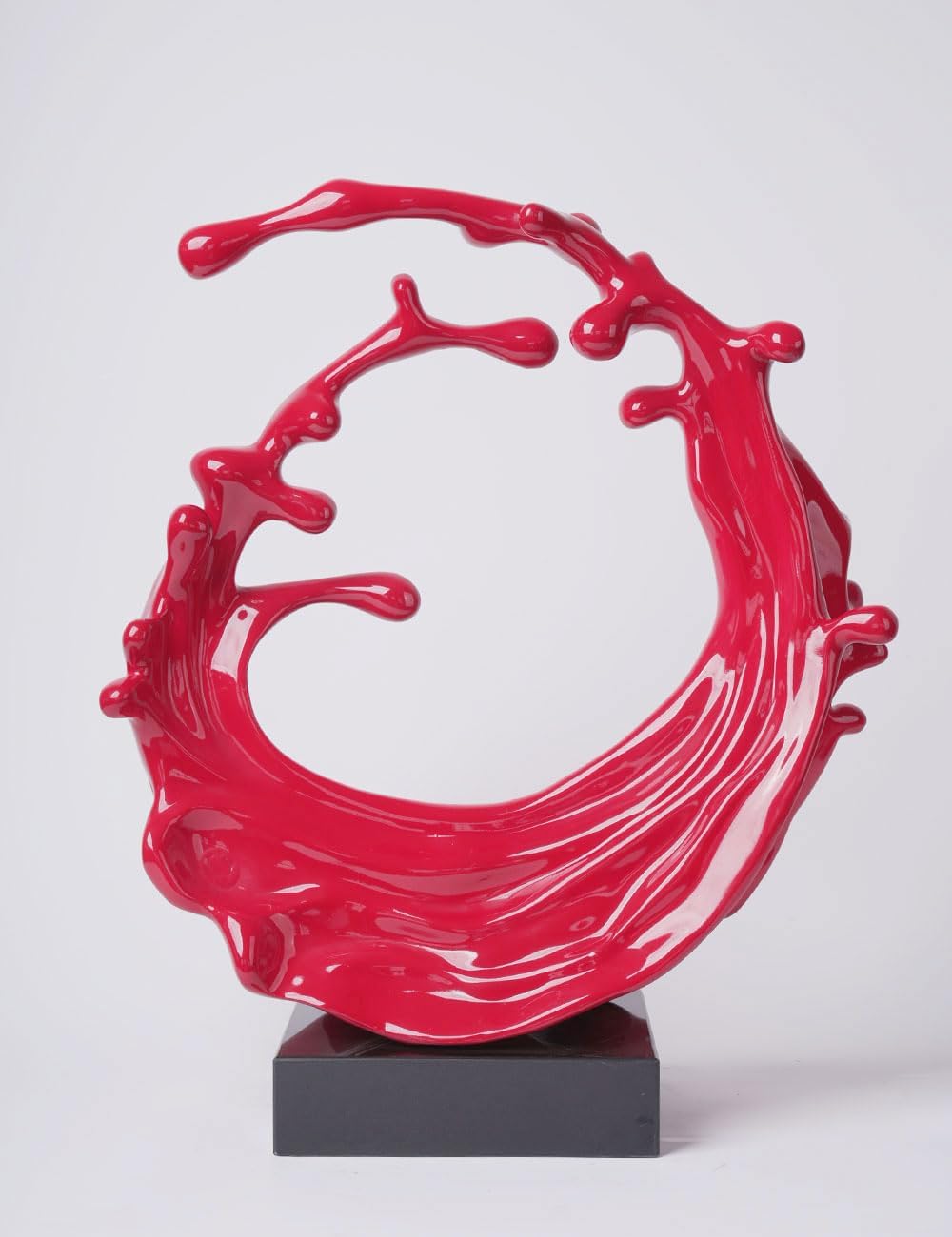 Nenbolec Scultura Moderna Astratta Onda Marina 42cm, Rosso - immagine 10
