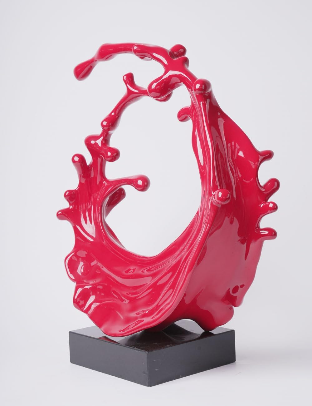 Nenbolec Scultura Moderna Astratta Onda Marina 42cm, Rosso - immagine 11