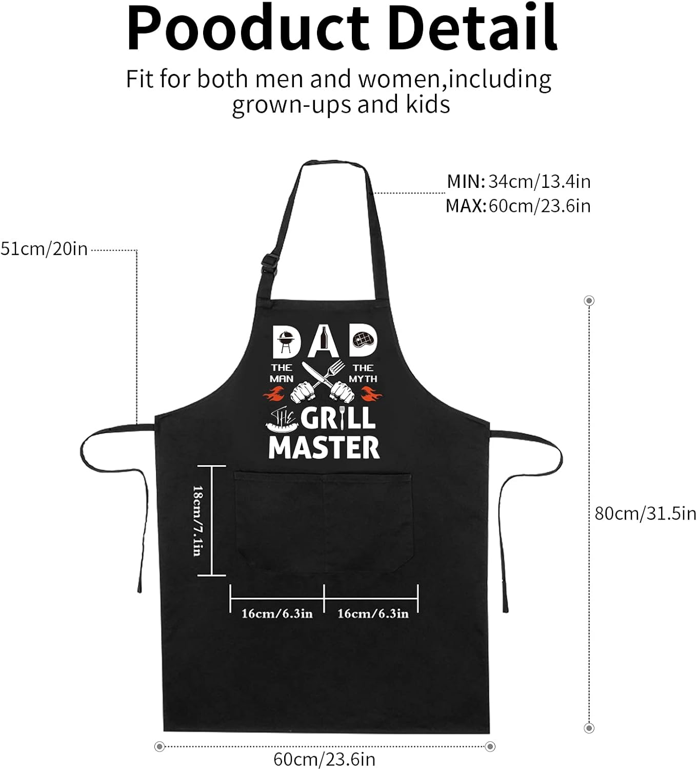 SOSPIRO Grembiule da Cucina e Barbecue Regolabile - immagine 2