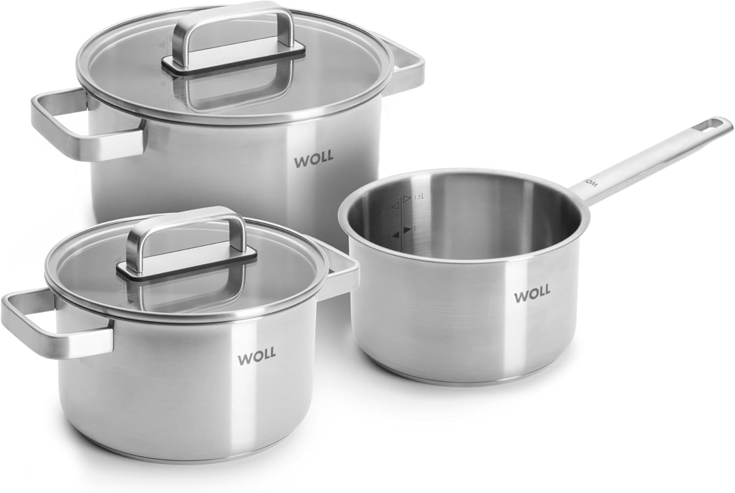 Woll Set Pentole Acciaio 5 Pezzi, Induttivo