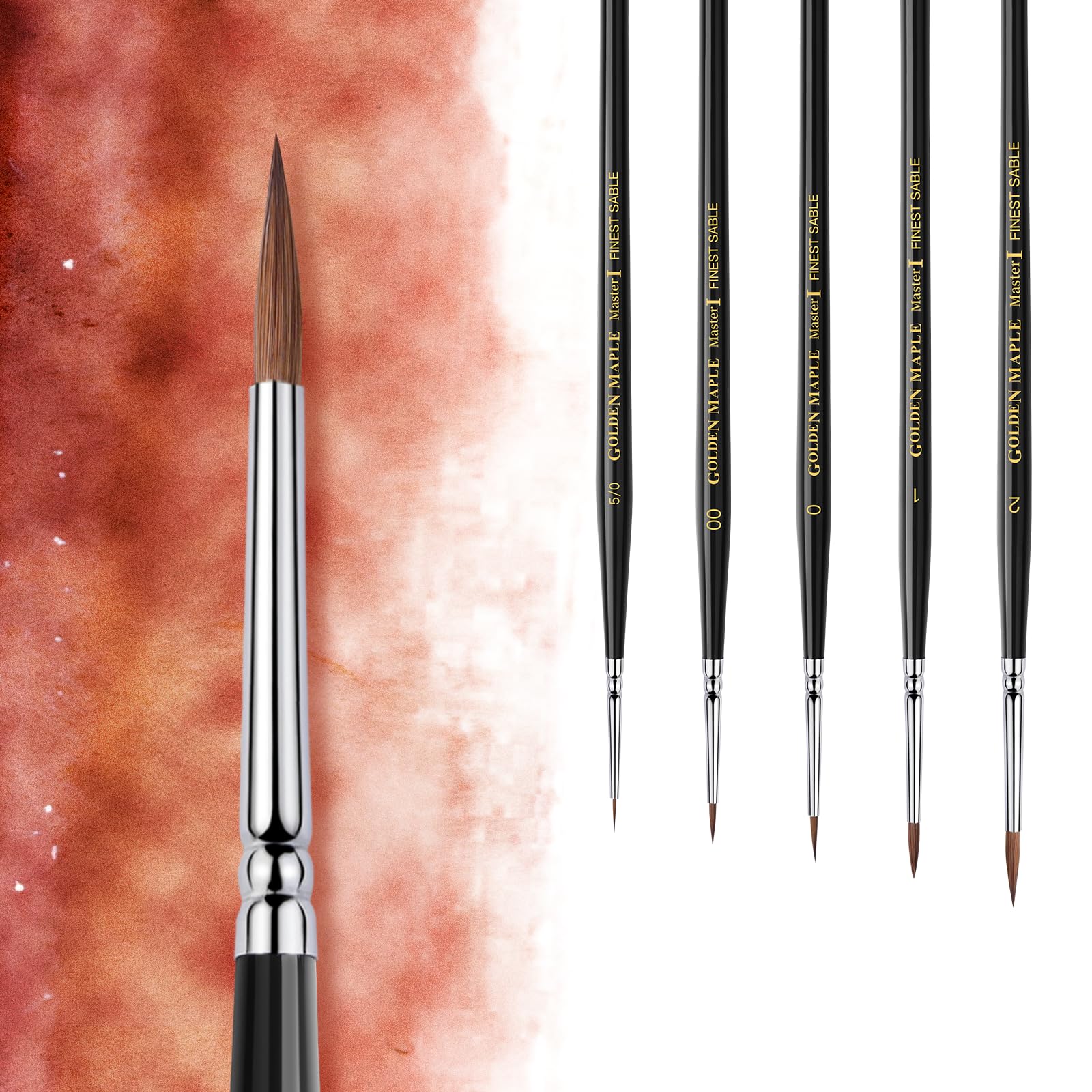 Kolinsky Sable - Set di 5 spazzole in miniatura