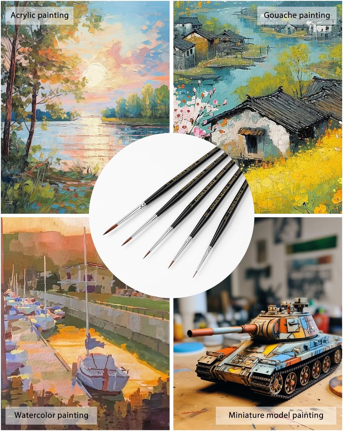 Kolinsky Sable - Set di 5 spazzole in miniatura - immagine 7