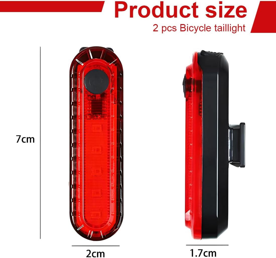 Luce Posteriore Bicicletta LED Impermeabile (2 Pezzi) - immagine 2