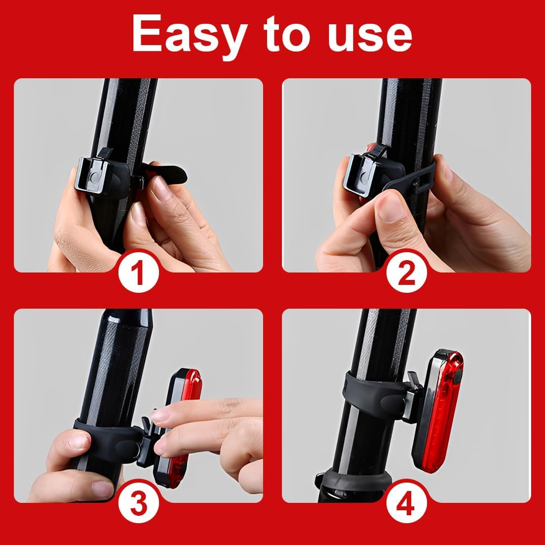 Luce Posteriore Bicicletta LED Impermeabile (2 Pezzi) - immagine 3