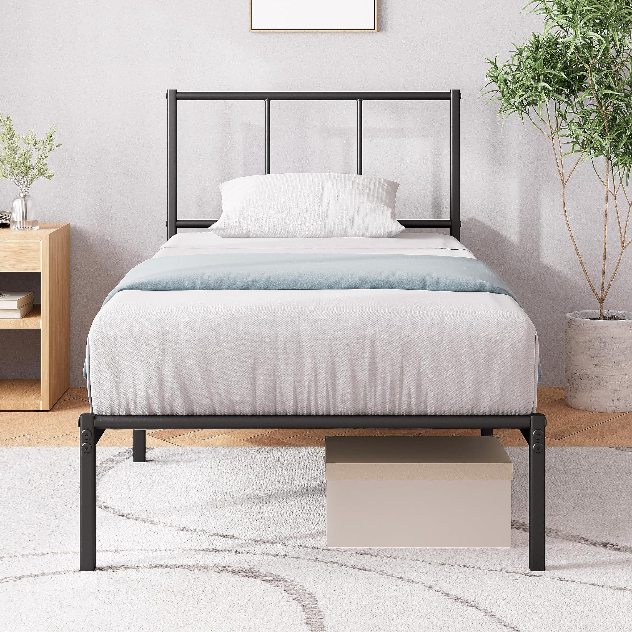 Zinus - Telaio Letto Justin 190x90 cm, Nero