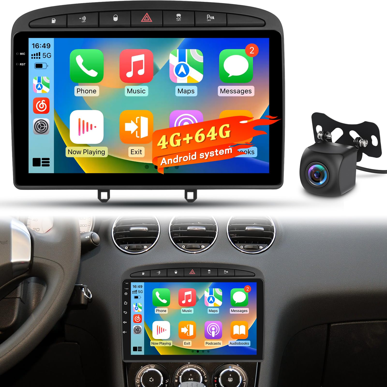 Autoradio Android Touchscreen per Peugeot 308 408 (2007-2015)