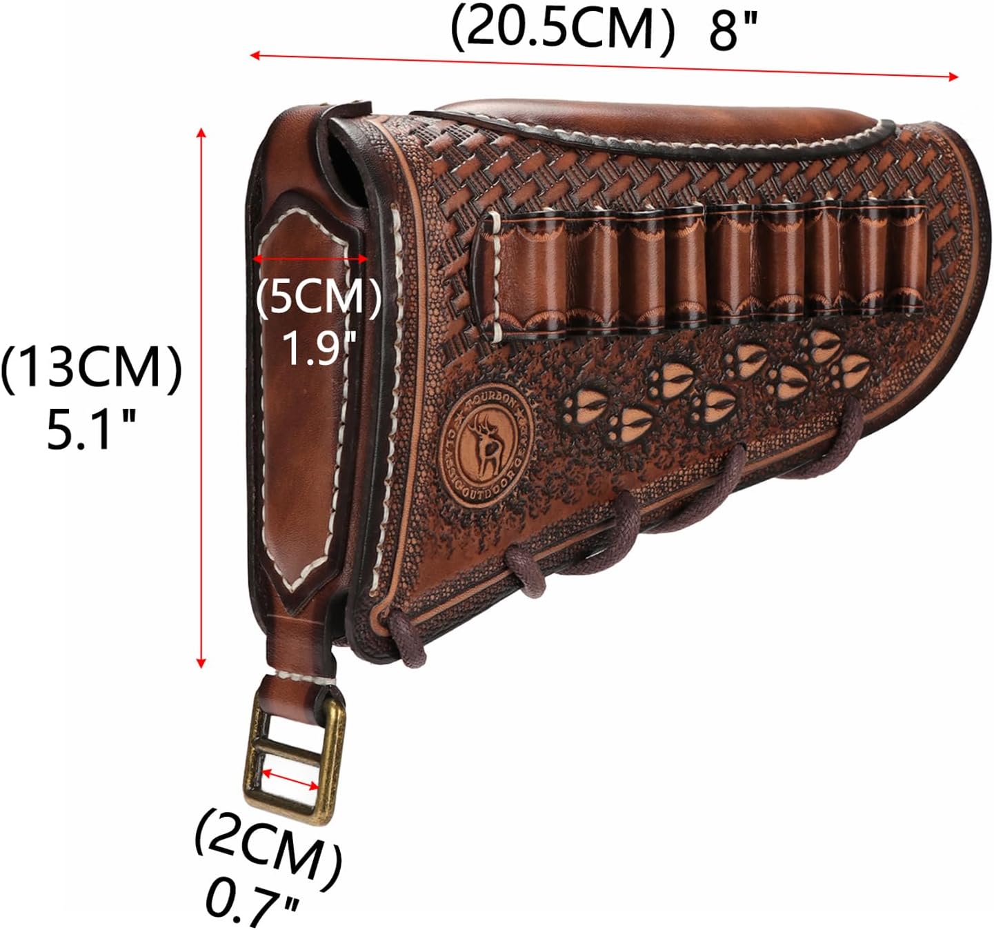 TOURBON Poggiaguancia in Pelle per Fucile Fatto a Mano - immagine 3