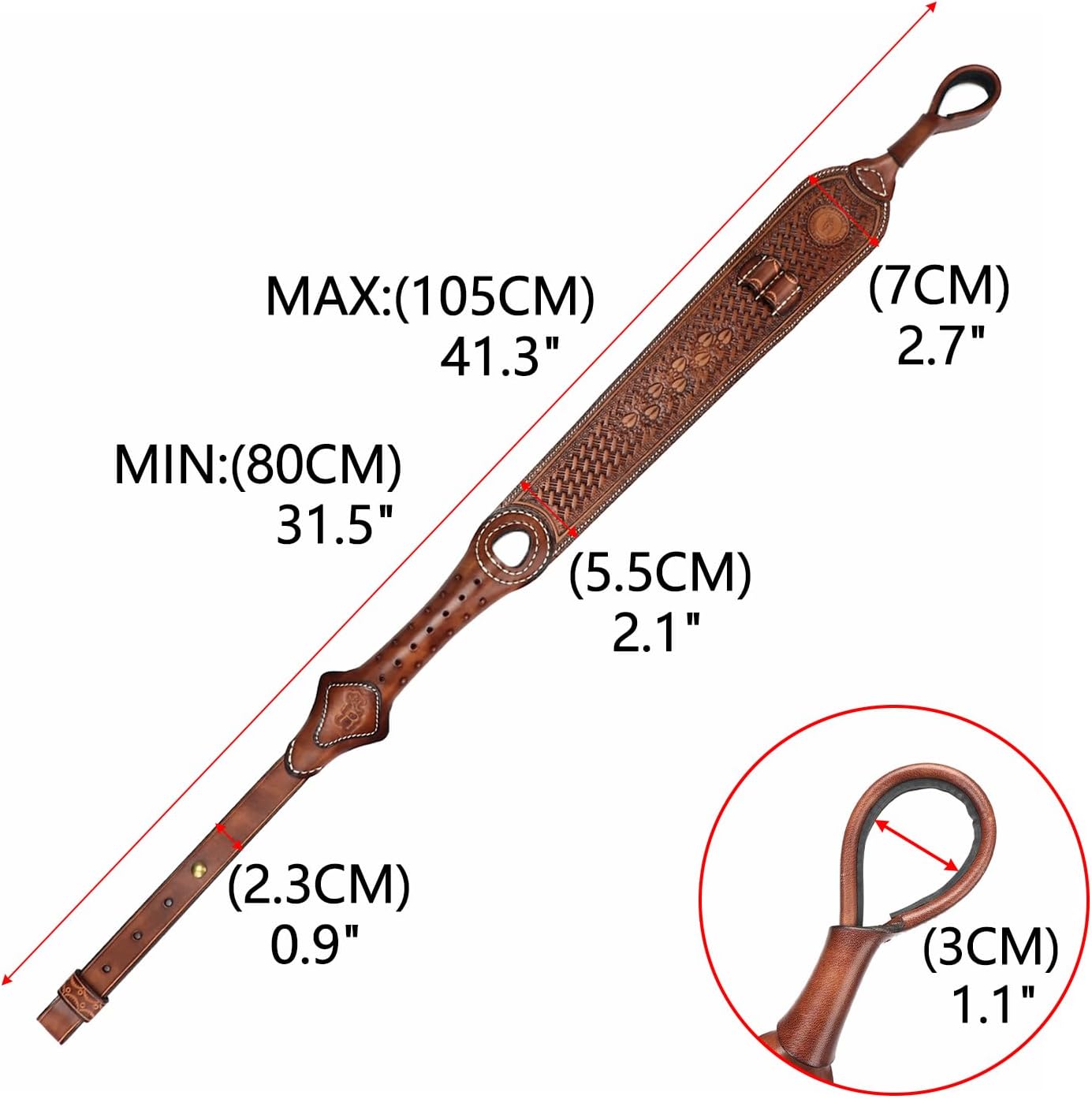 TOURBON Poggiaguancia in Pelle per Fucile Fatto a Mano - immagine 5