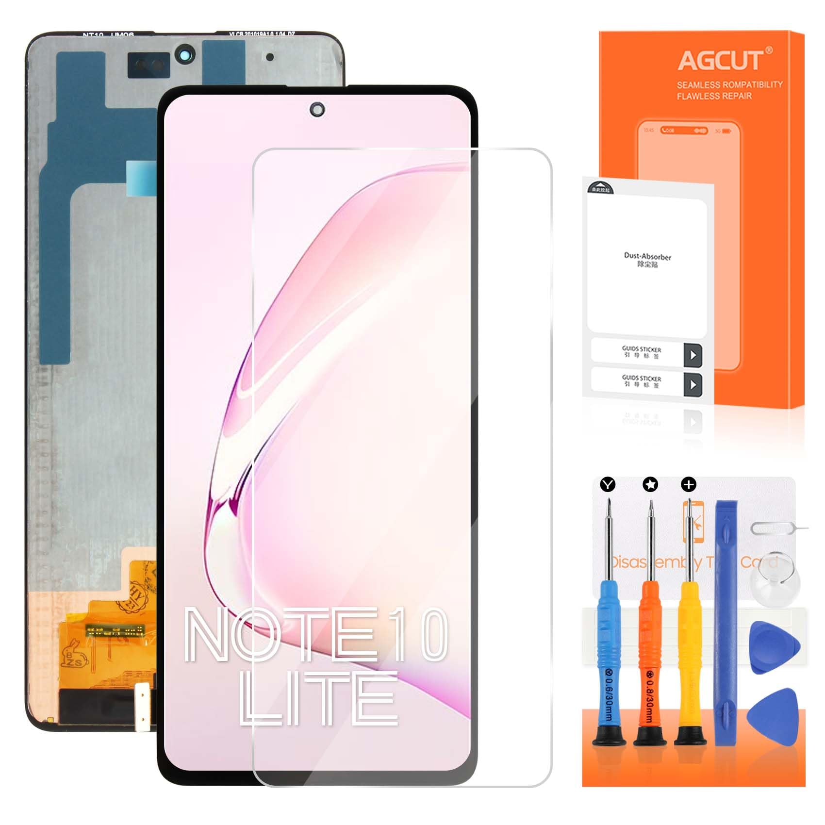 AGCUT Schermo OLED per Samsung Galaxy Note 10 Lite, Nero