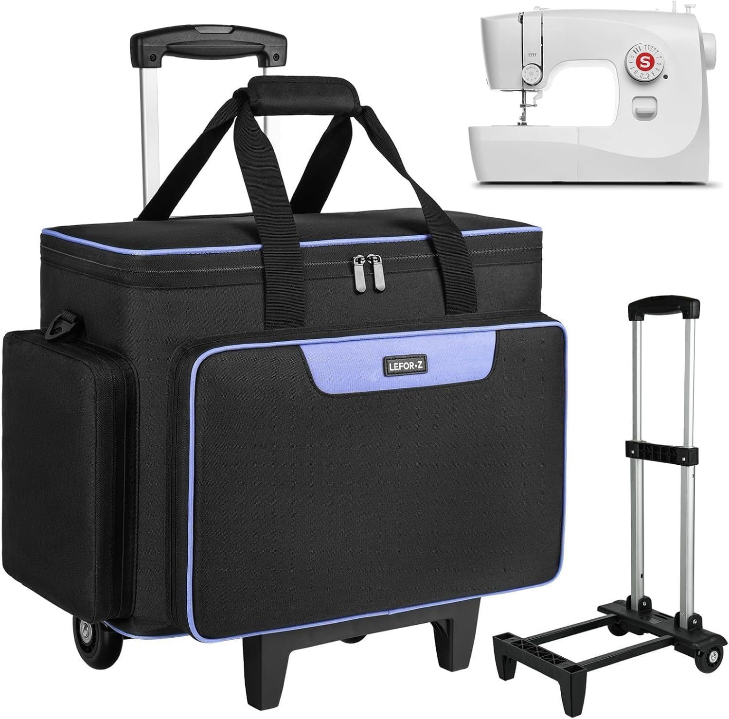 Borsa Trolley Staccabile per Macchina da Cucire, Nera - immagine 1