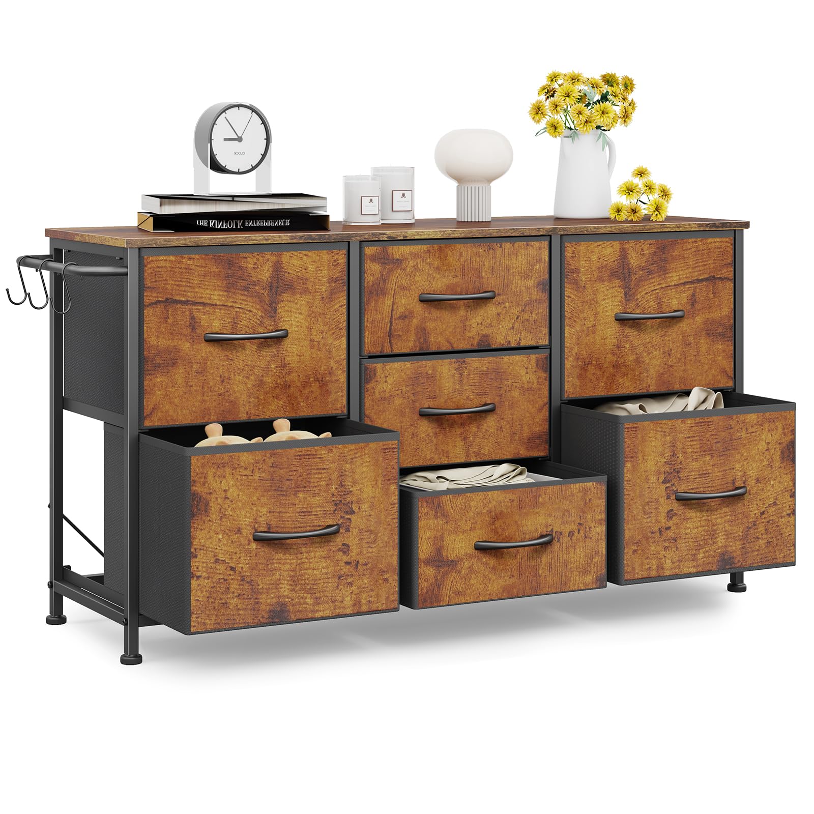 Settimino Cassettiera con Cassetti in Tessuto Vintage