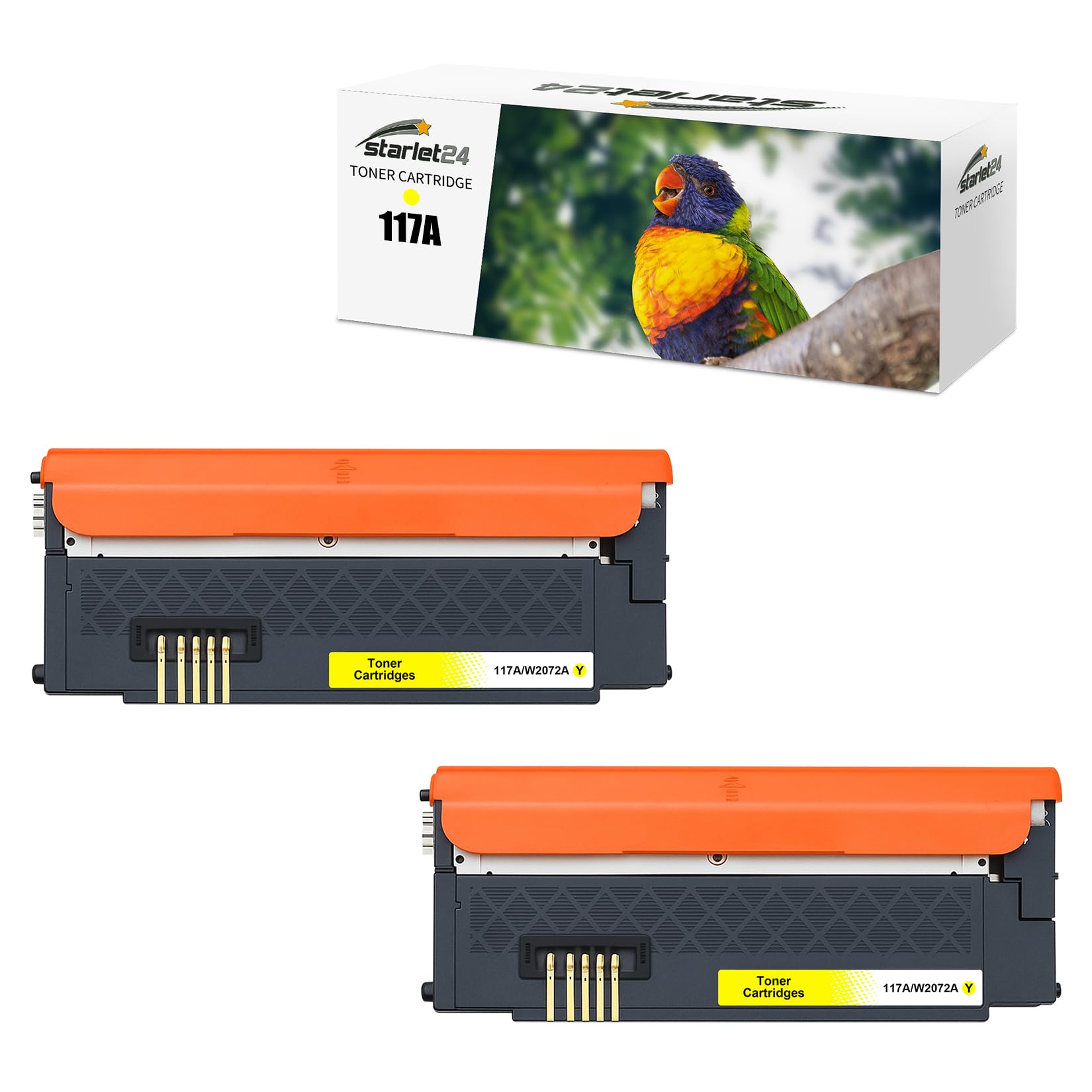 Starlet24 2x 117A Toner Giallo Compatibile per HP 117A W2072A come ricambio per Color Laser MFP 178nwg 179fwg 179fnw 150nw 150a 178nw