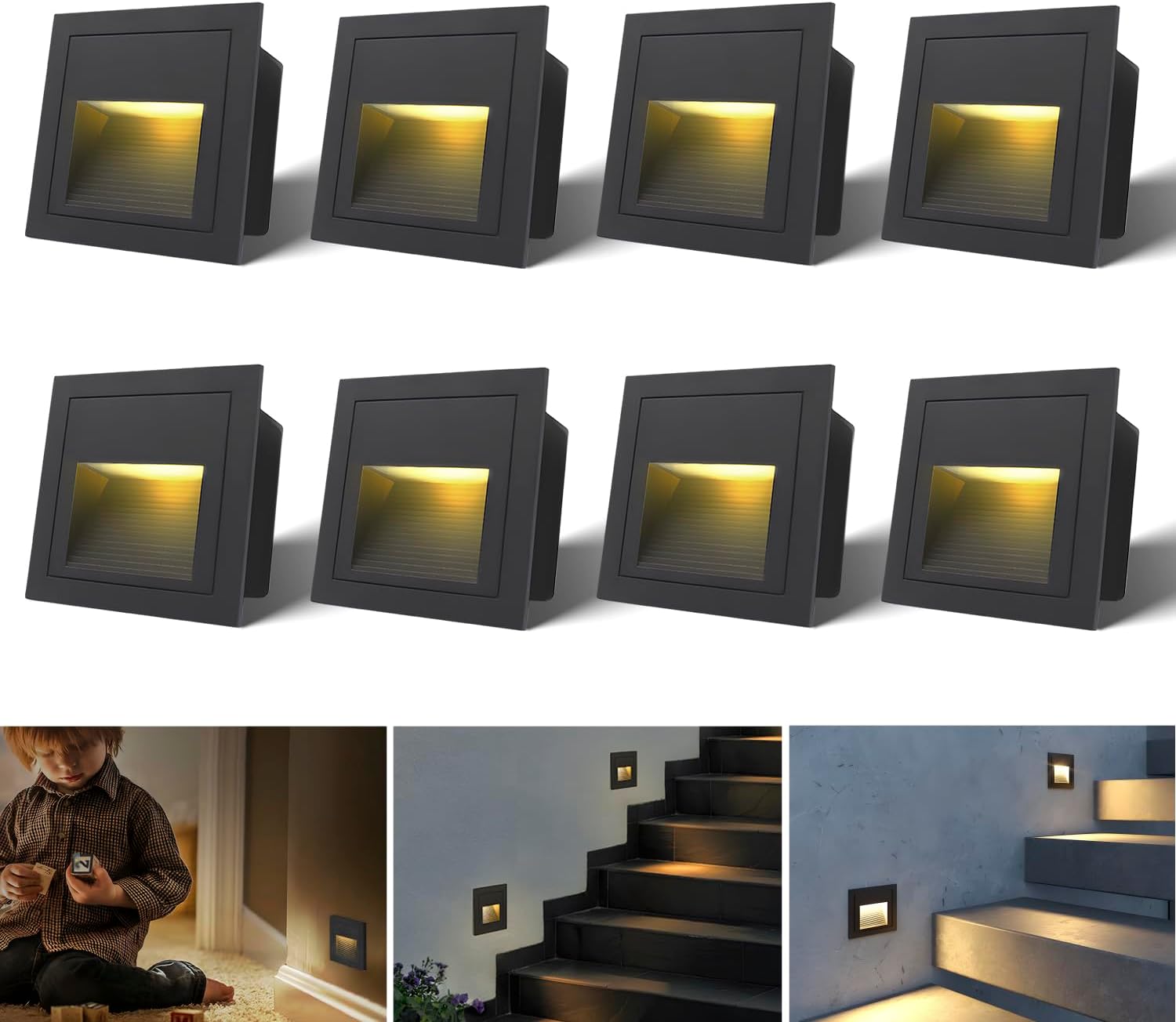 Arotelicht 8x Applique LED 3W per Scale, Nero - immagine 1