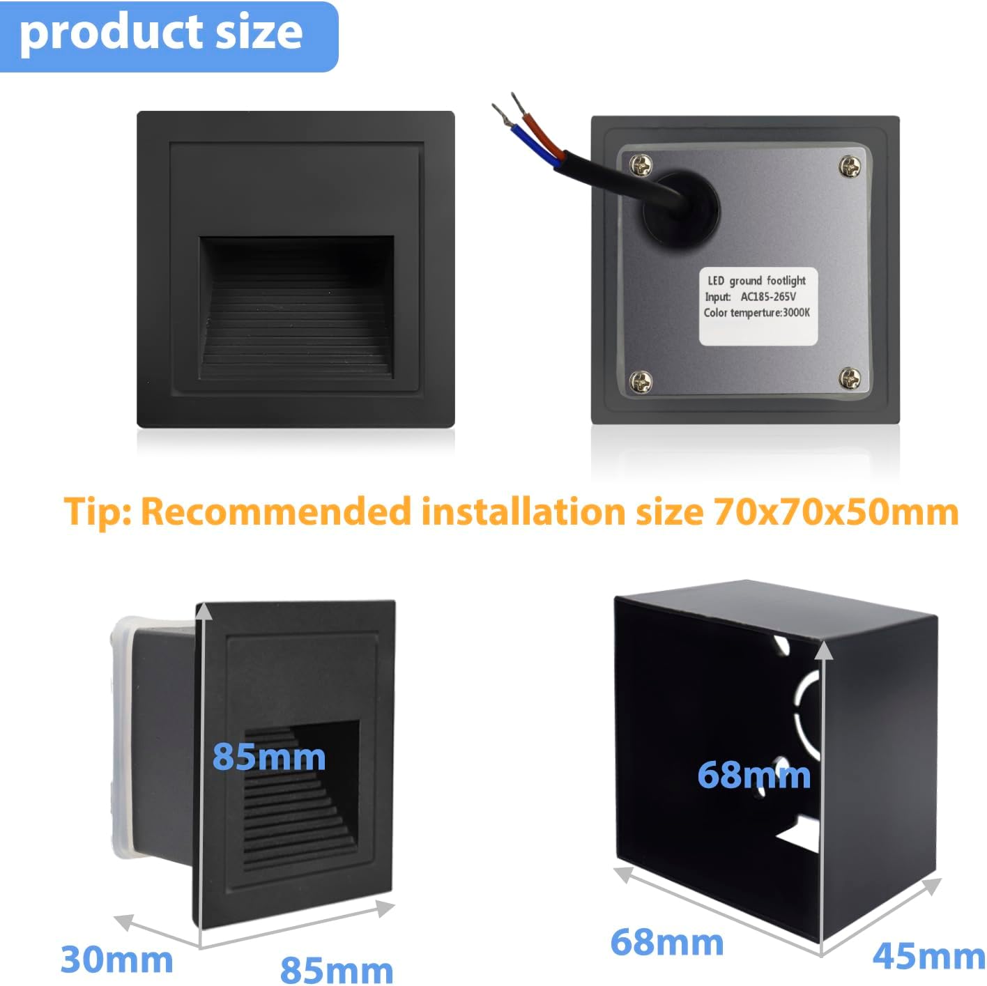 Arotelicht 8x Applique LED 3W per Scale, Nero - immagine 3