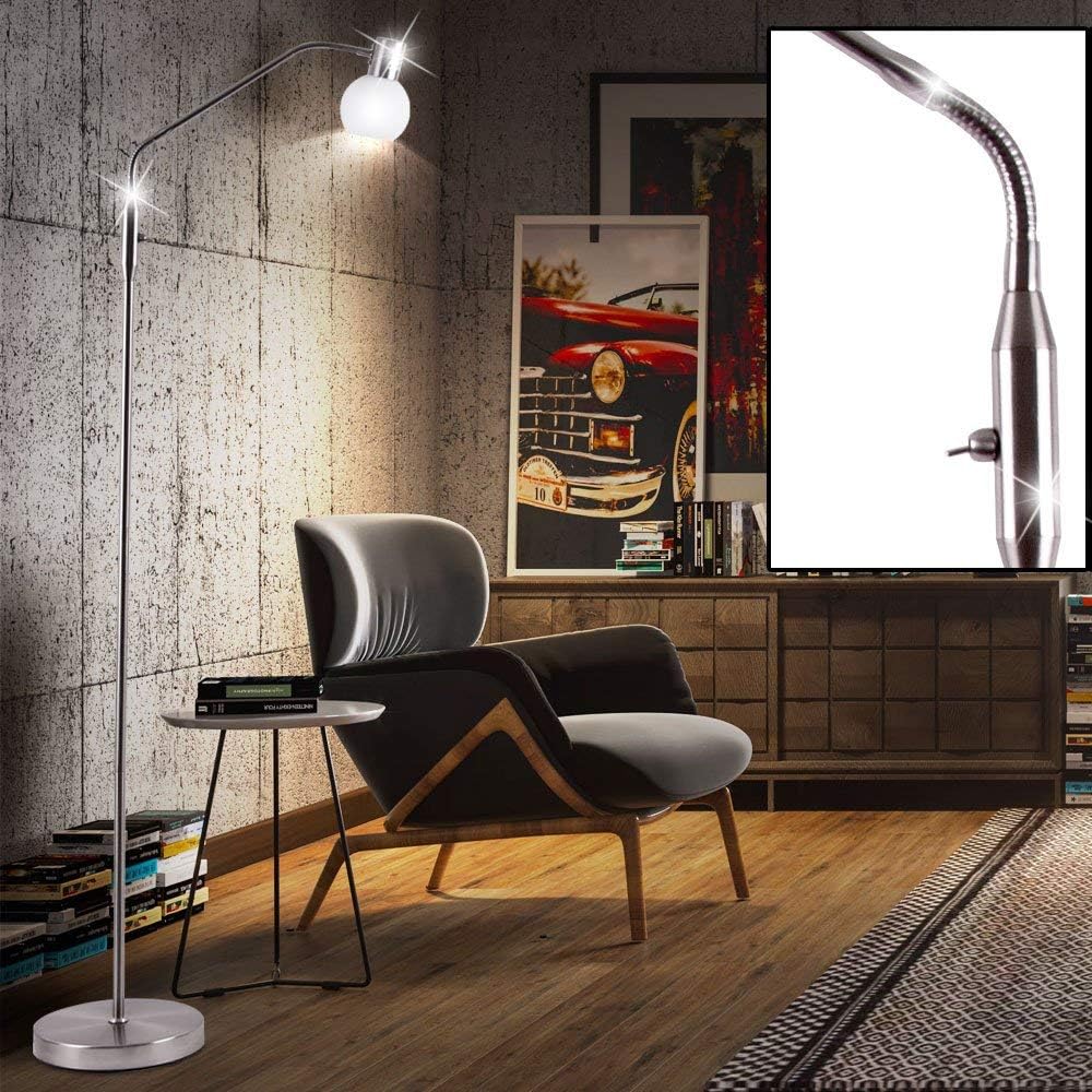 Brilliant Philo Lampada da Terra LED, Ferro/Bianco - immagine 4