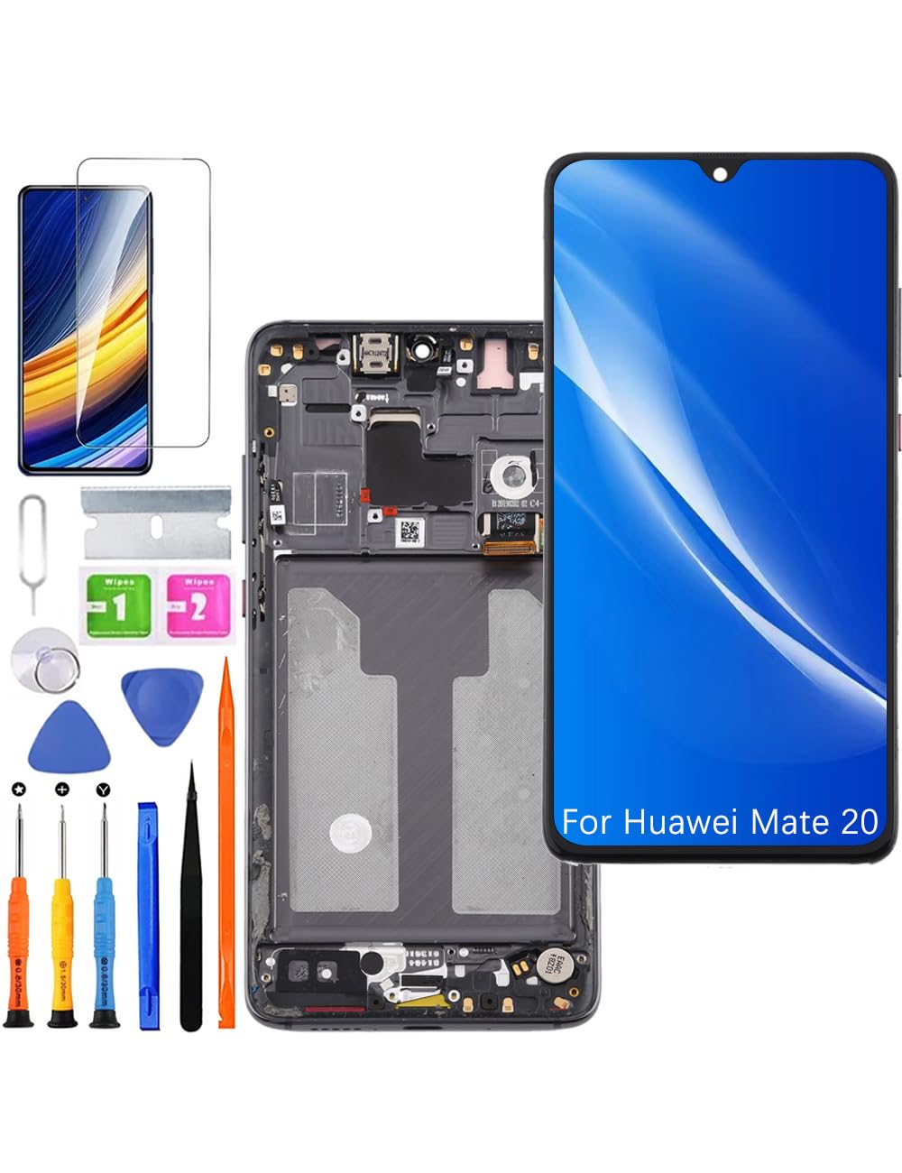 Display di Ricambio per Huawei Mate 20 TFT, Nero con Cornice