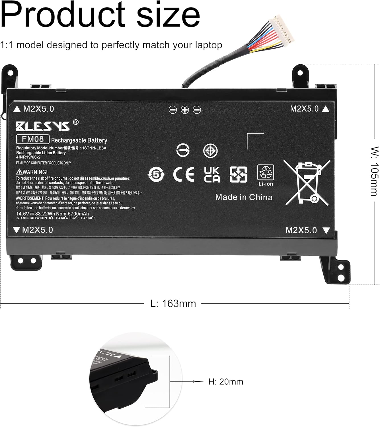 Blesys FM08 - Batteria per HP Omen 17-an0xx Laptop - immagine 3