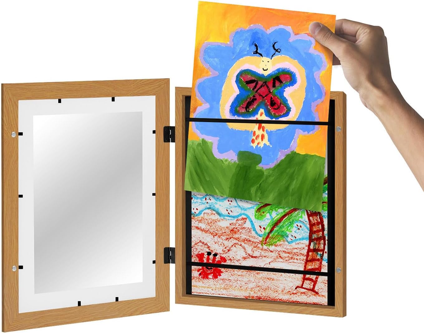 Americanflat Cornice Porta Disegni per Bambini, Rovere - immagine 6