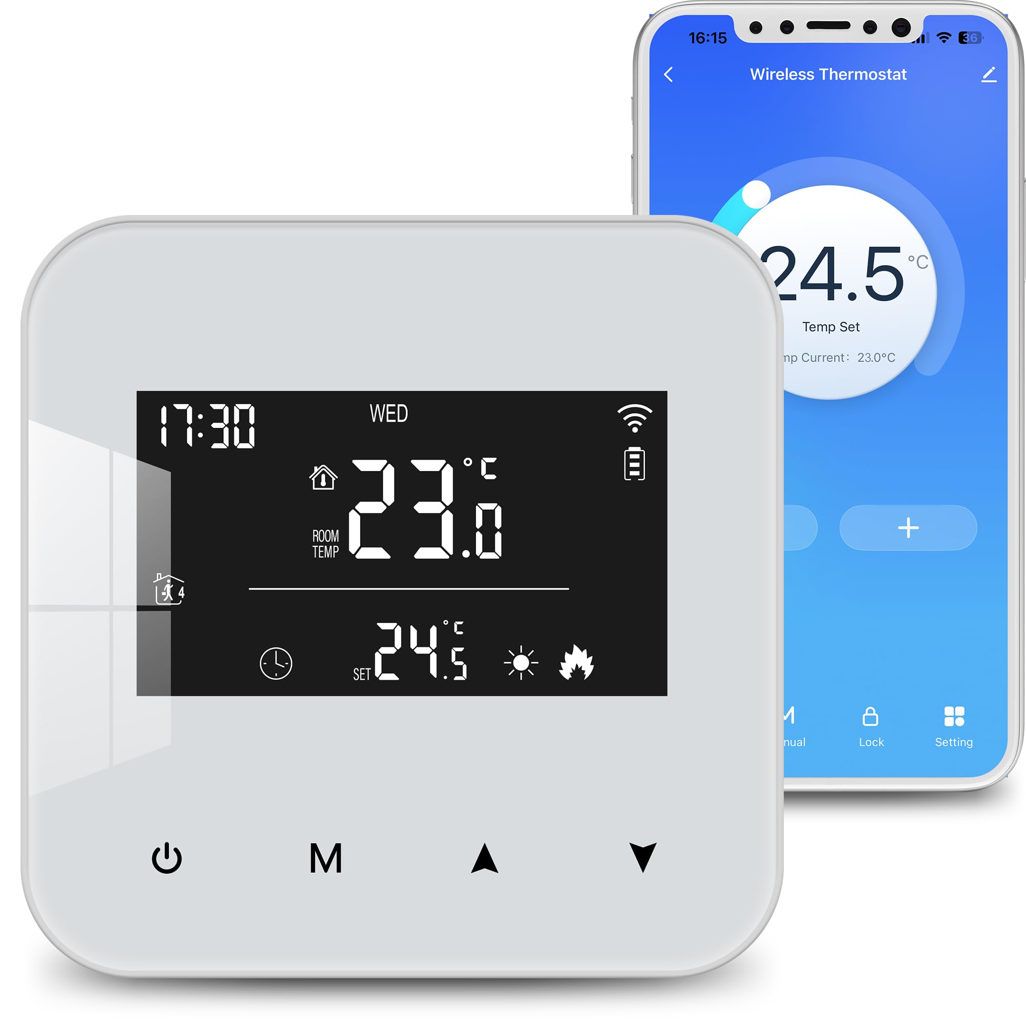 Termostato Programmabile Giornalmente a Batteria