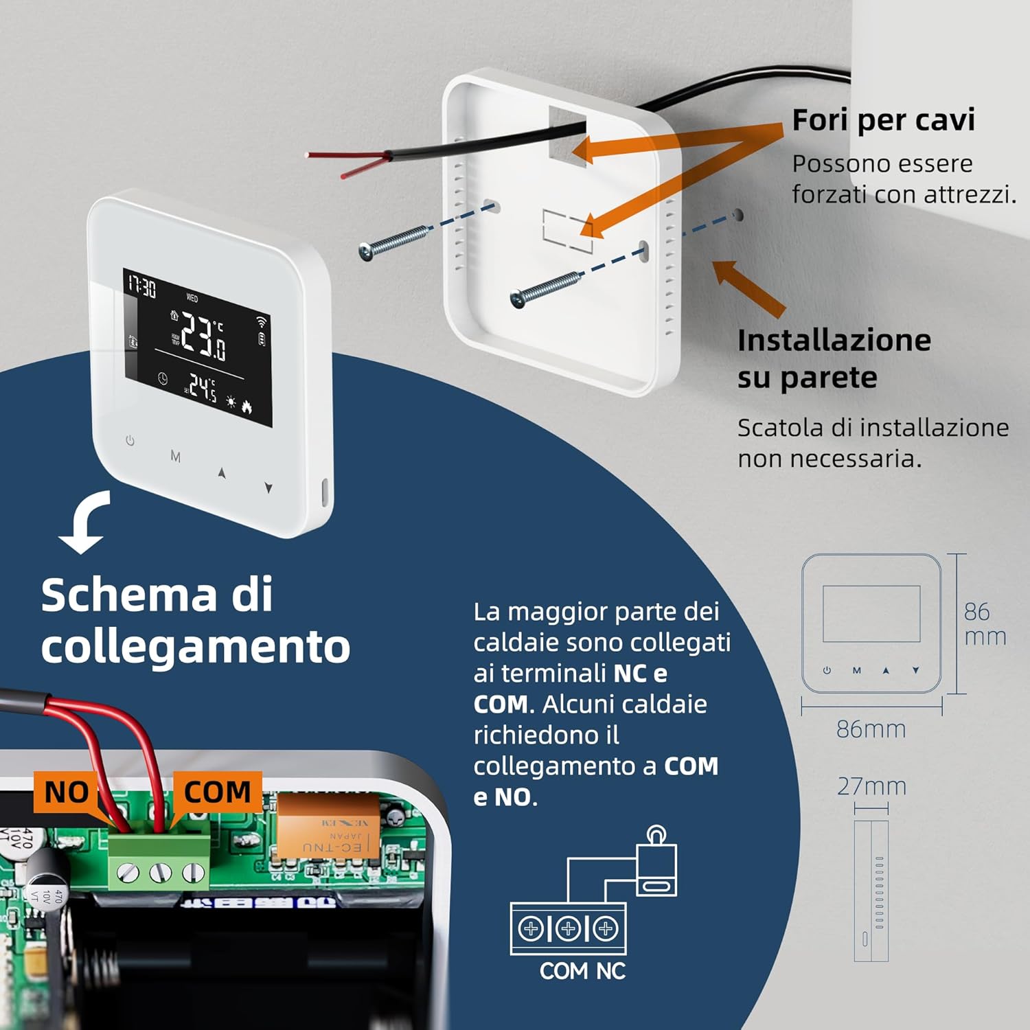 Termostato Programmabile Giornalmente a Batteria - immagine 3