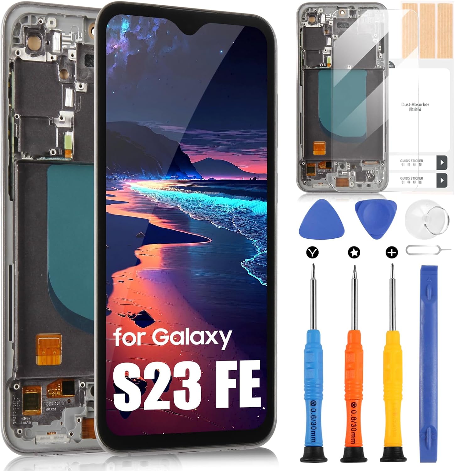 Schermo LCD OLED per Samsung S23 FE 6,4 pollici, Nero - immagine 1