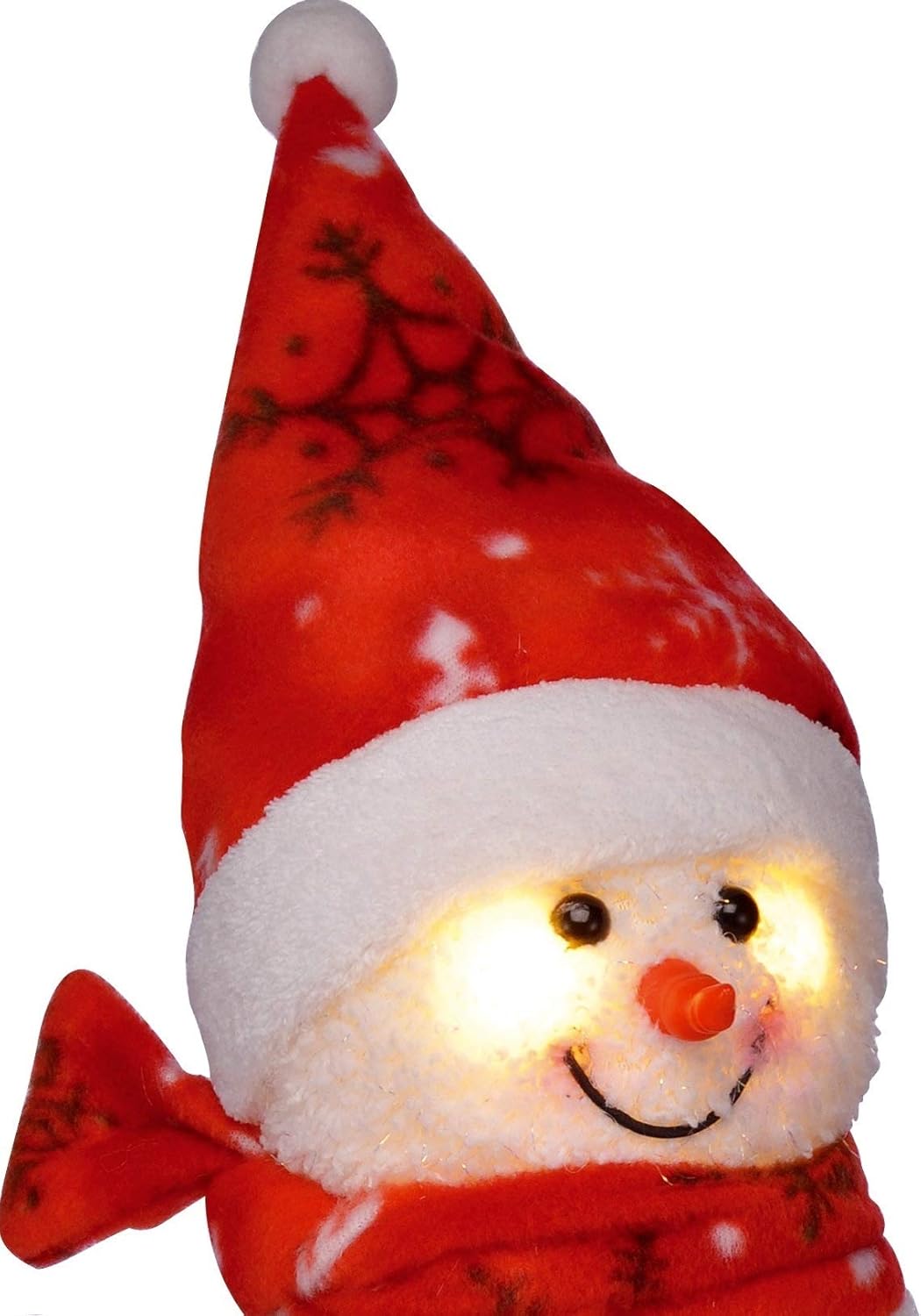 Bambelaa! Pupazzo di Neve con Luce LED, Rosso 42cm - immagine 3