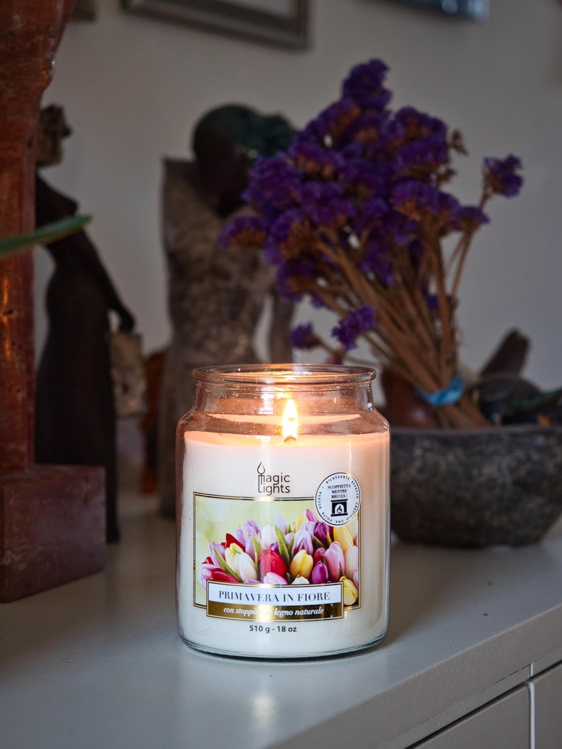 Magic Lights - Candela giara 510 gr Primavera in Fiore - immagine 3