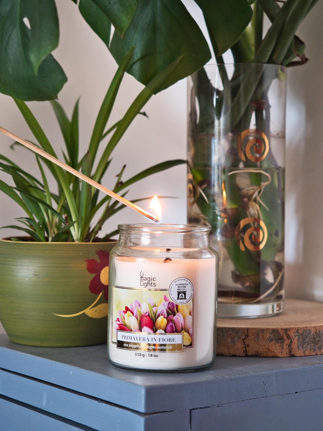 Magic Lights - Candela giara 510 gr Primavera in Fiore - immagine 4