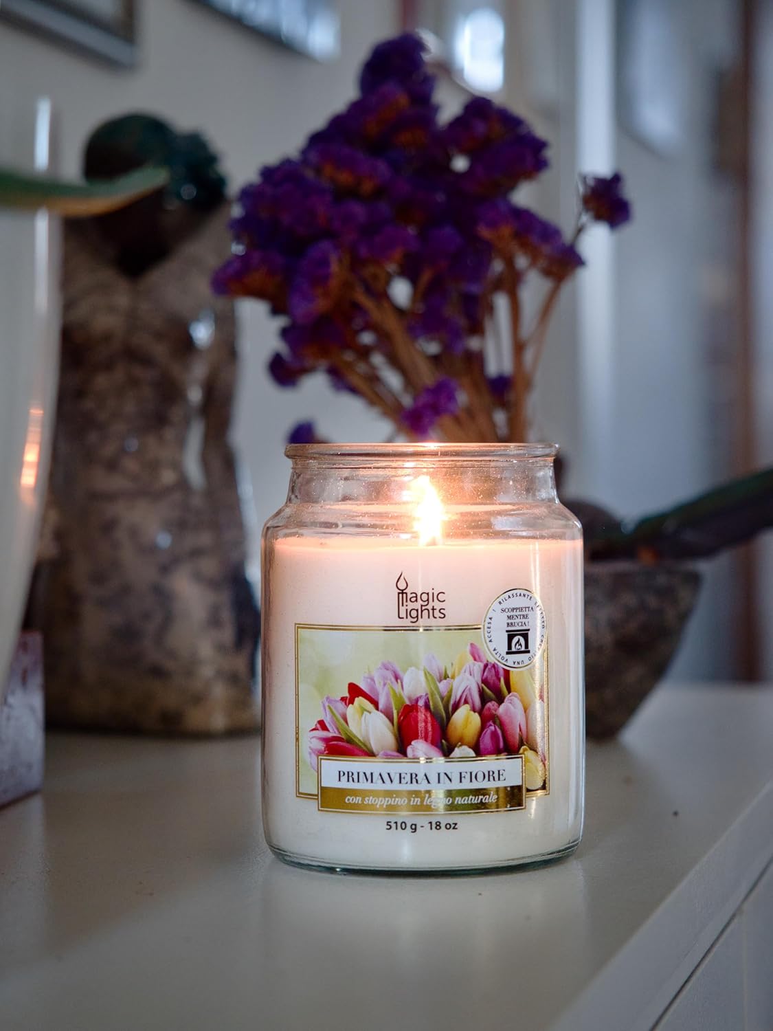 Magic Lights - Candela giara 510 gr Primavera in Fiore - immagine 6