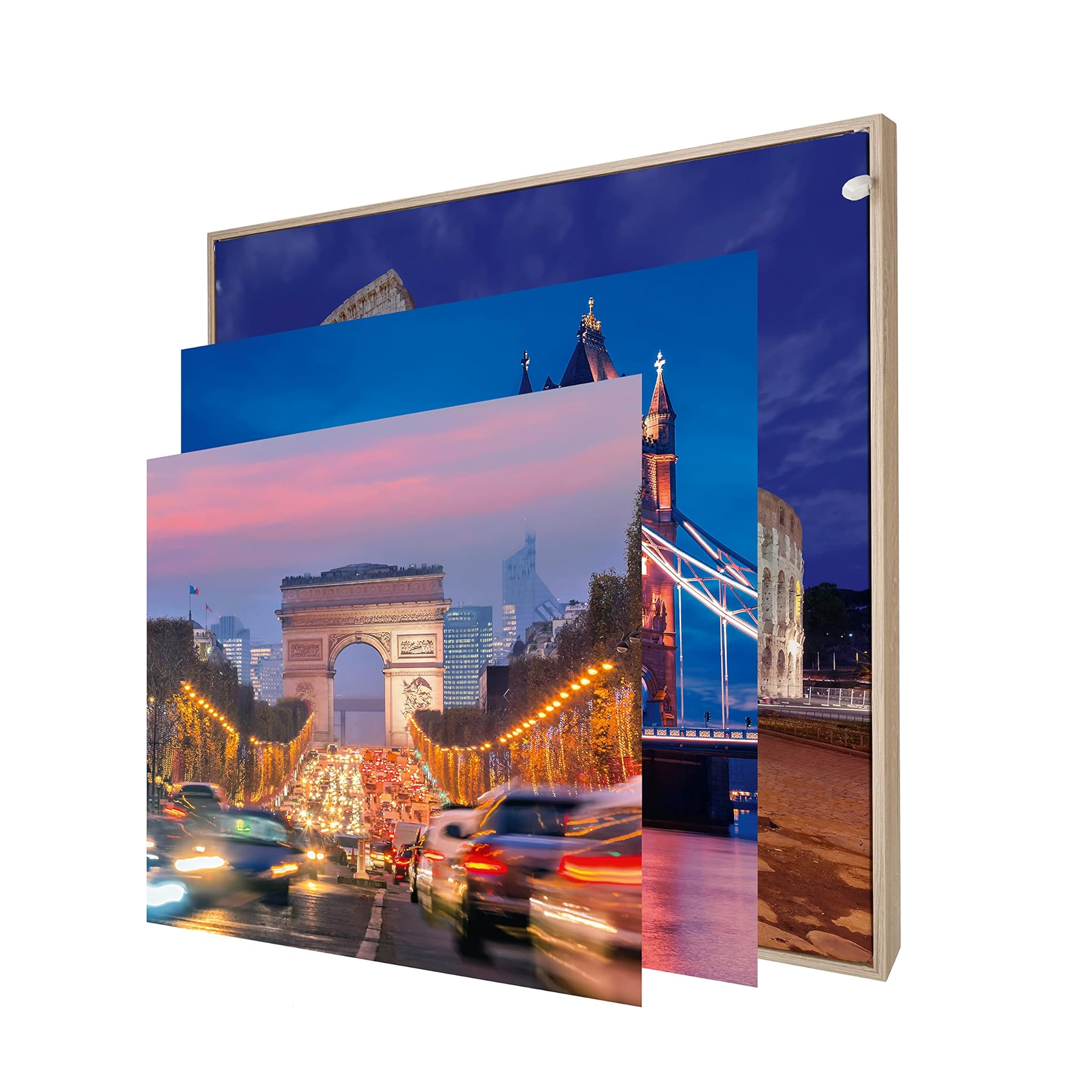 Informa Cornice Portafoto LED Effetto Legno 50x50 cm