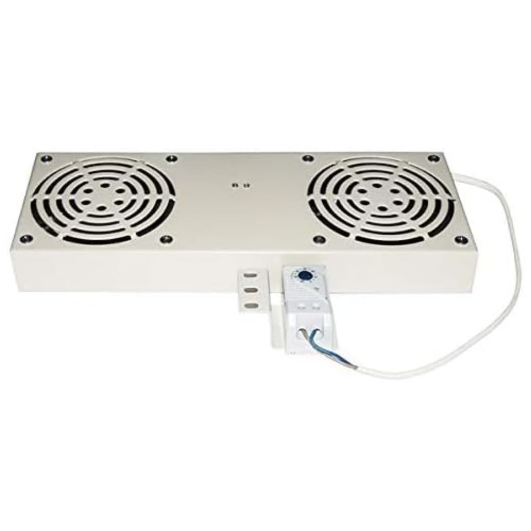 Link Modulo 2 Ventole con Termostato per Armadi, Rack a Muro, Grigio