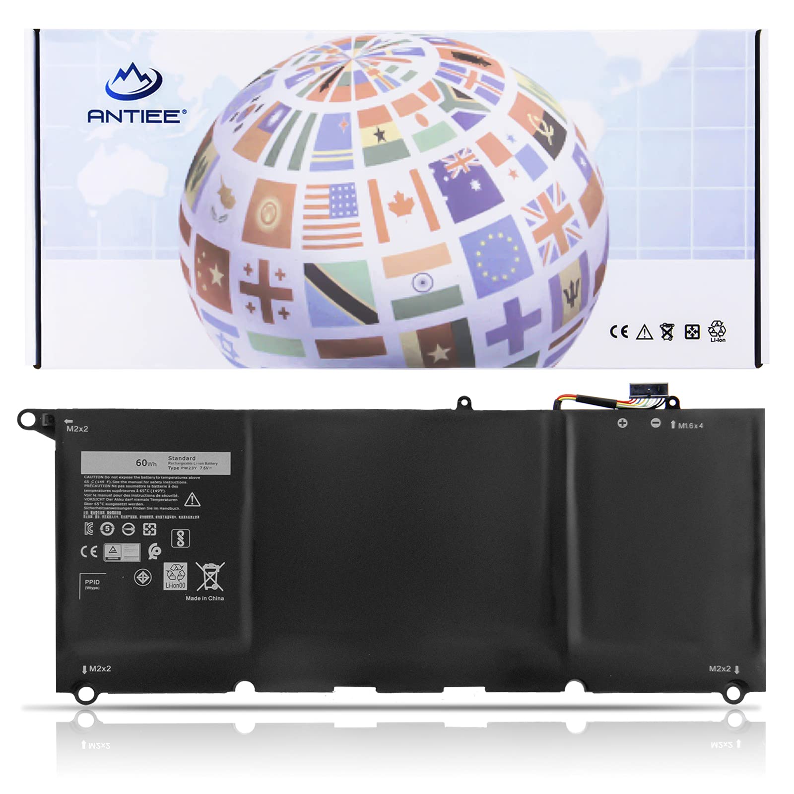 Antiee Batteria 60Wh PW23Y per Dell XPS 13 9360