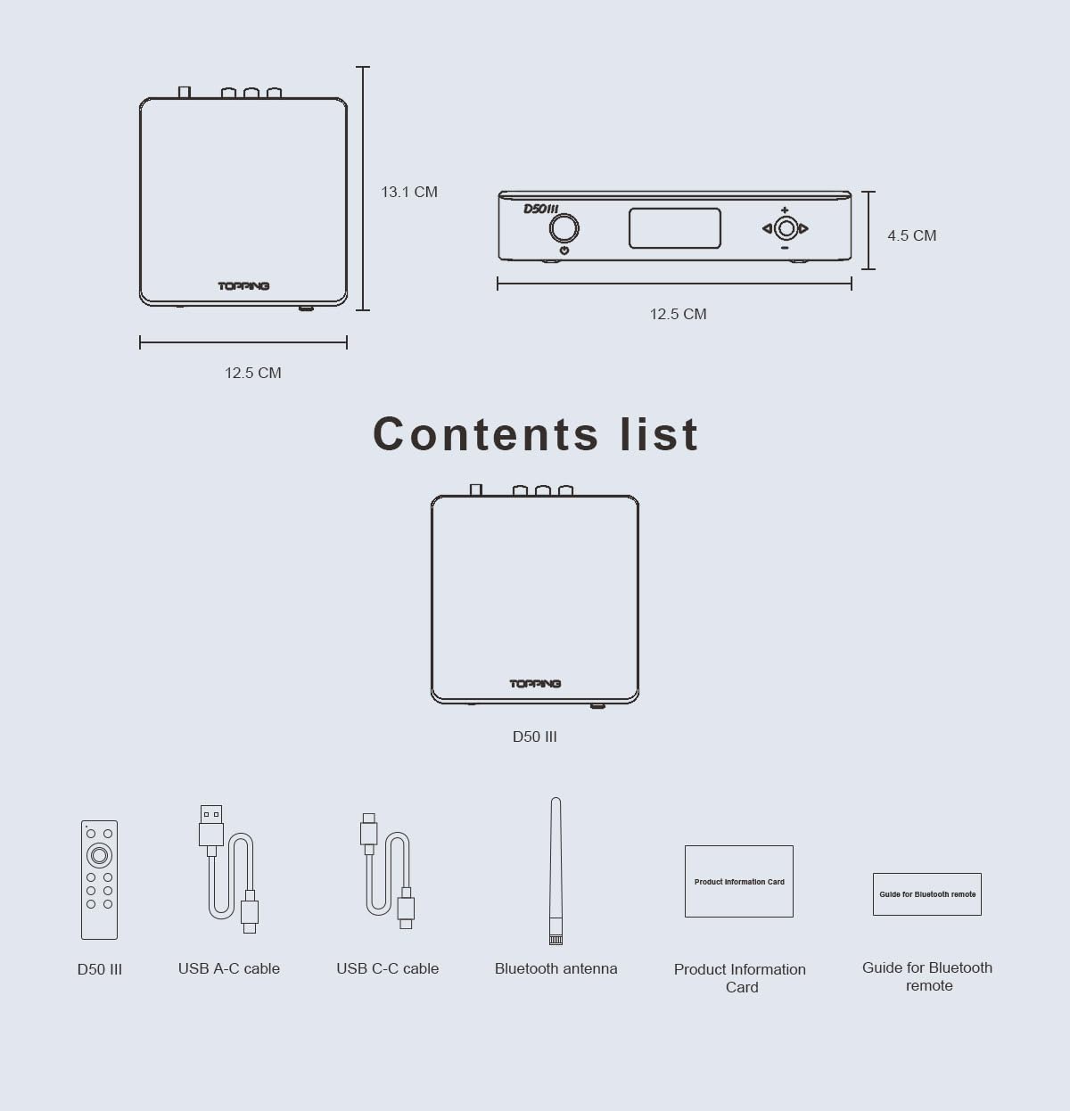 TOPPING D50III Desktop HiFi DAC Doppio ES9039Q2M, Argento - immagine 7