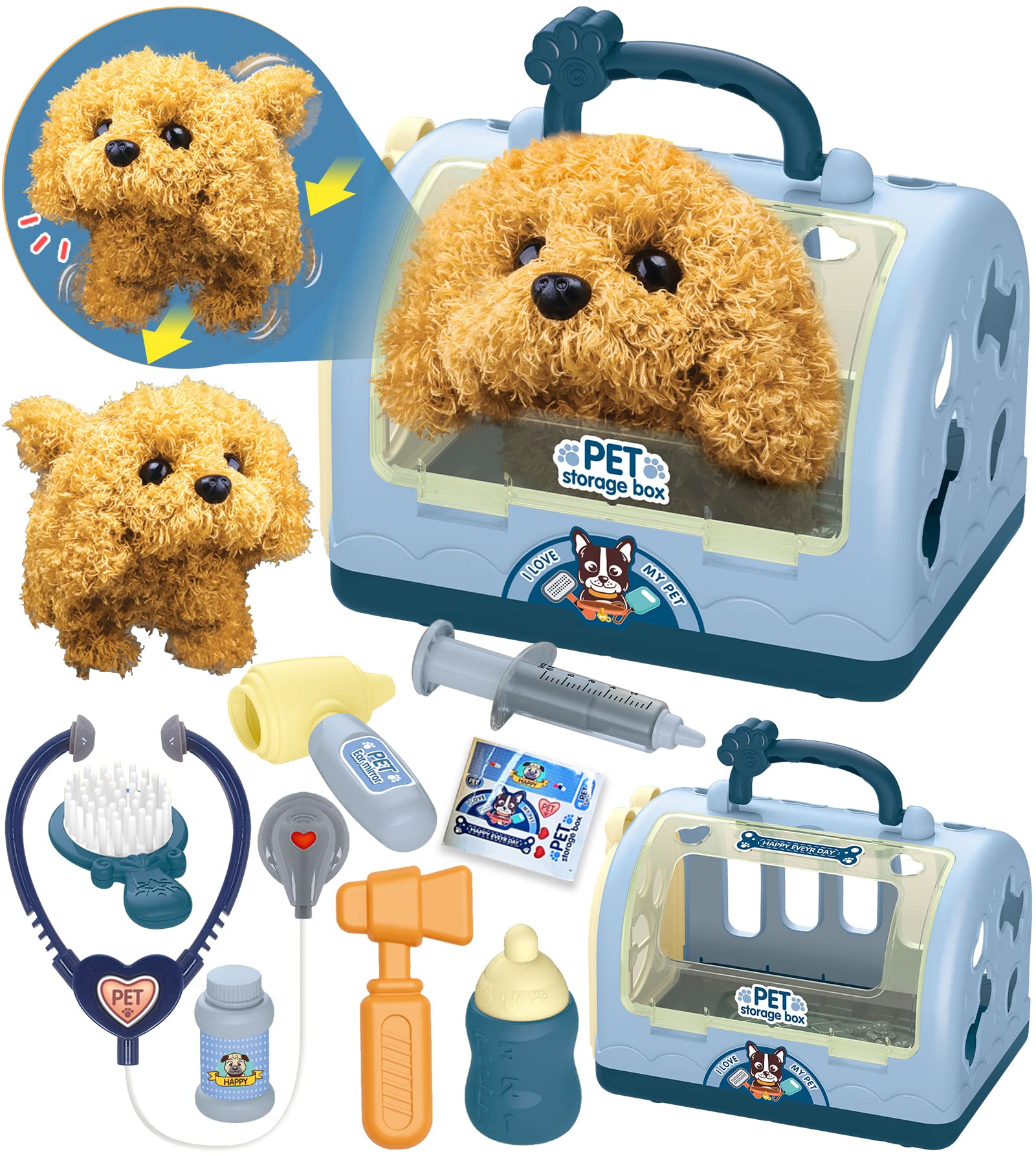 STAY GENT Peluche Robot Cane con Valigetta Dottore 12Pz