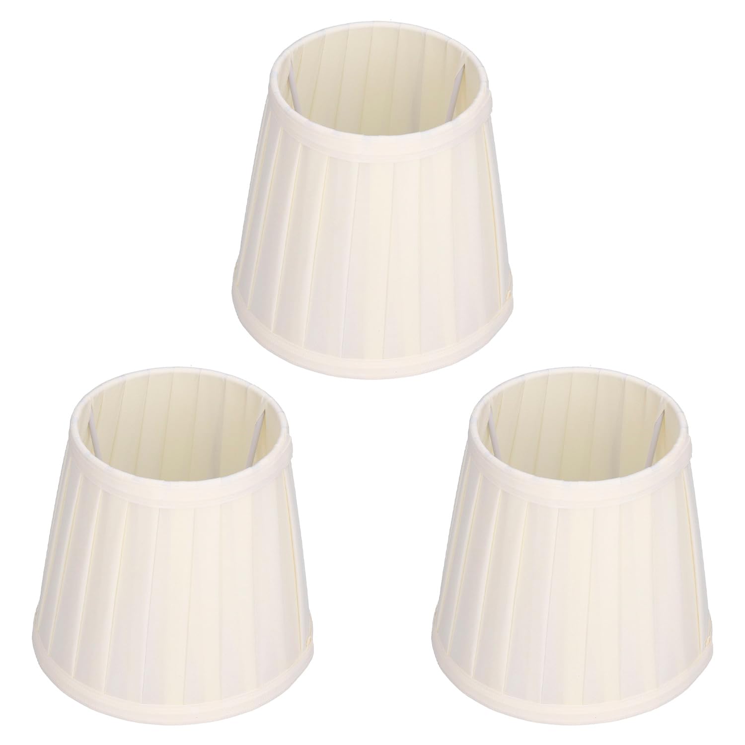 3 Pezzi Paralumi Lampadario E14 in Tessuto, Beige