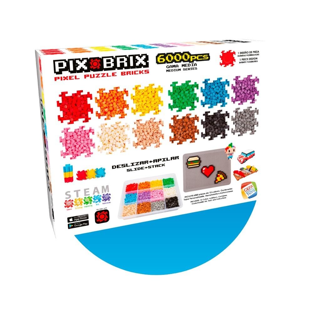 Cefa Toys PIX BRIX PIXEL ART CONTAINER 6000 pezzi