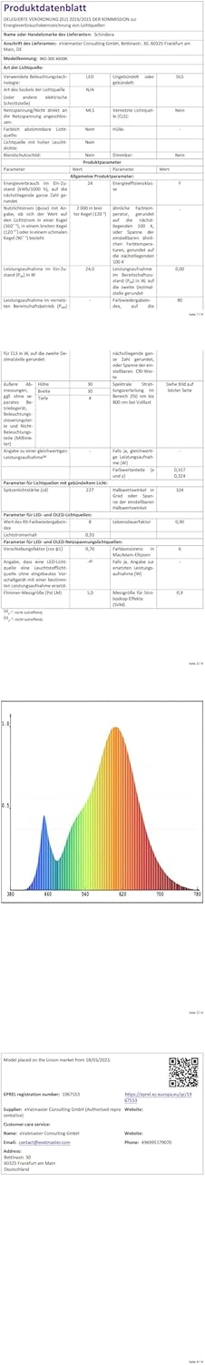 Schindora Plafoniera LED Rotonda 24W 4500K Ø30cm - immagine 2