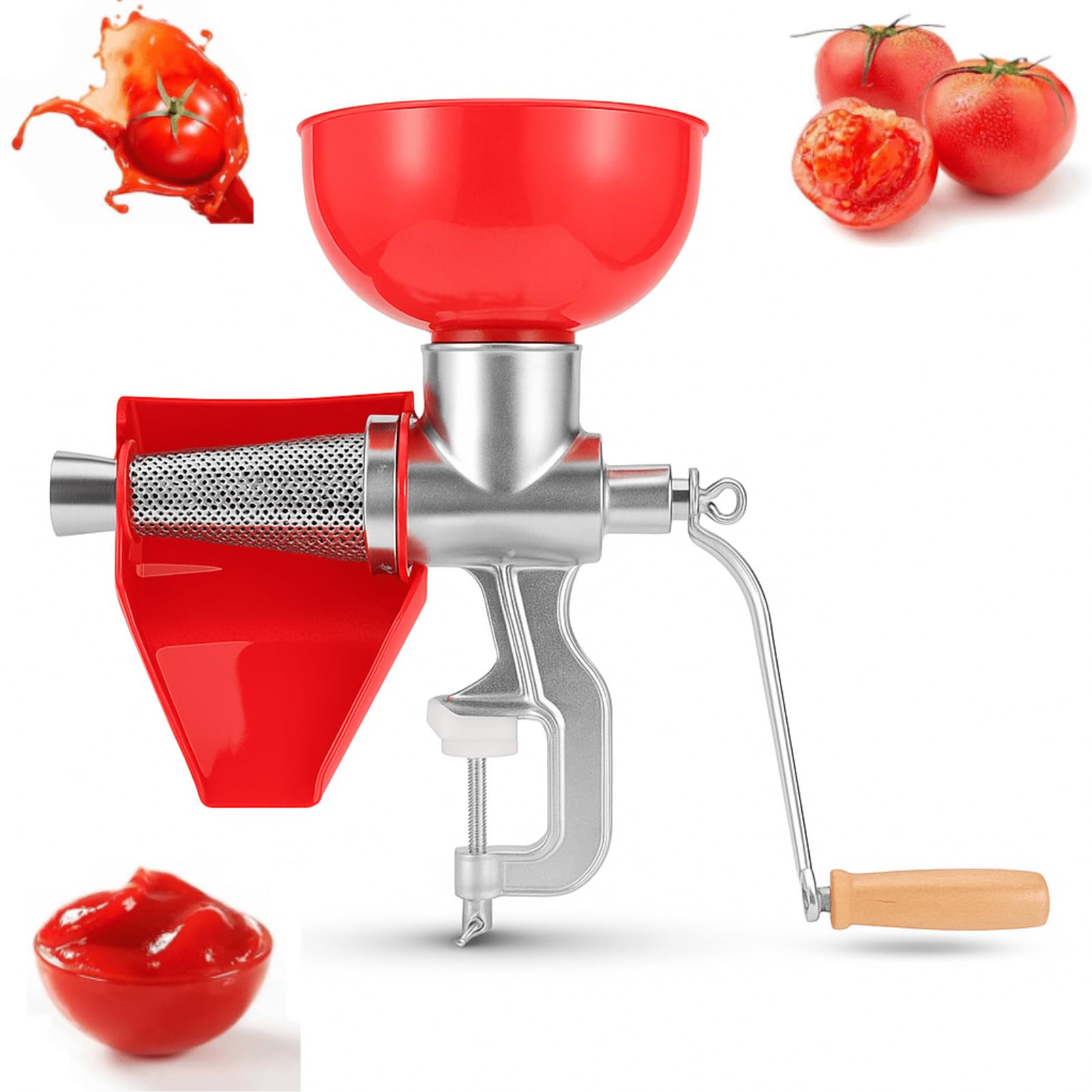 Spremiagrumi manuale in lega di alluminio Spremiagrumi a manovella Spremiagrumi in metallo resistente Spremiagrumi spremiagrumi Strumento di estrazione per frutta Pomodoro Limone Arancia Verdure