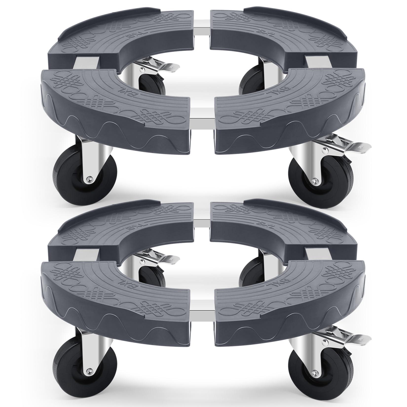 Humagineer Sottovaso Rotondo con Ruote 2 Pezzi