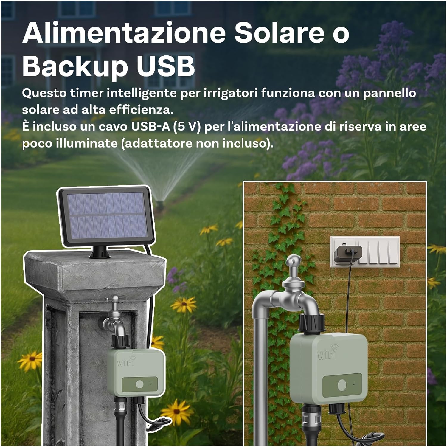 Mmobiel Timer Irrigazione WiFi Smart Solare & USB - immagine 6