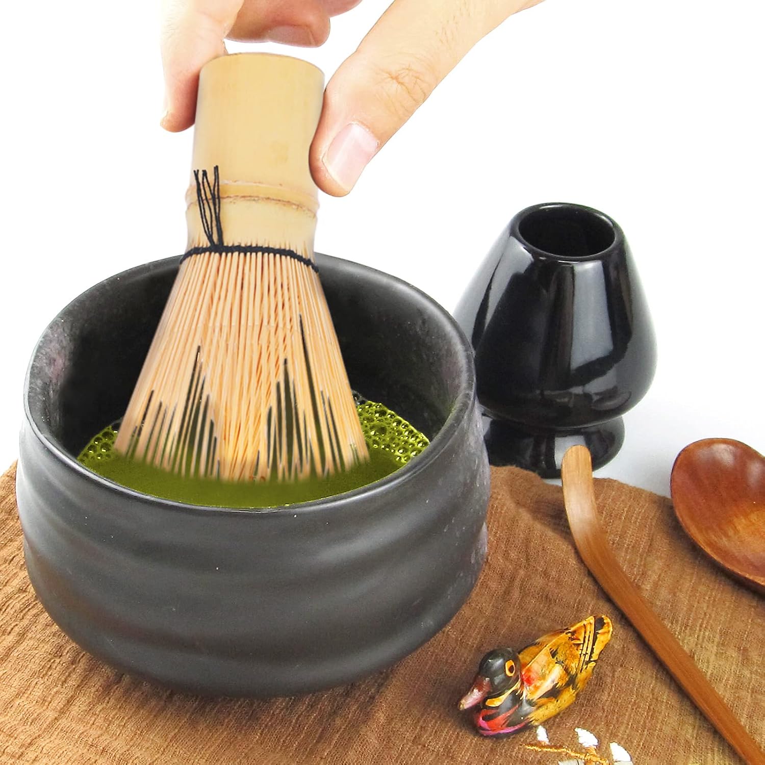 Artcome Set da Tè Giapponese Matcha, Nero - immagine 6