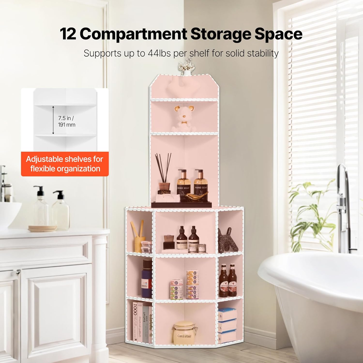 Vevor Mobiletto Angolare Portaoggetti 162,6cm con USB - immagine 6