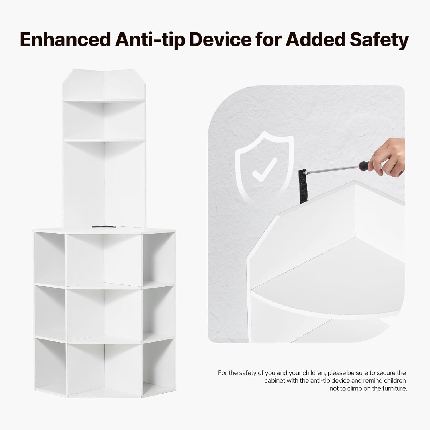 Vevor Mobiletto Angolare Portaoggetti 162,6cm con USB - immagine 8