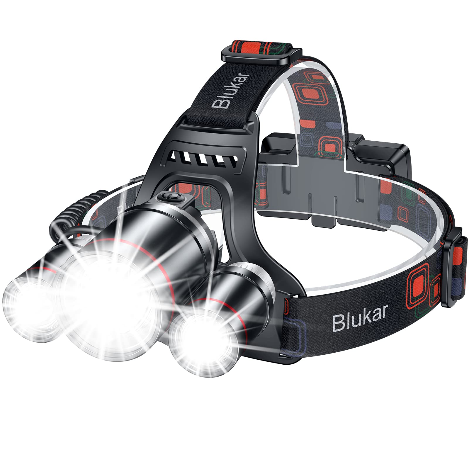 Blukar Torcia Frontale LED Ricaricabile 8000 Lumen