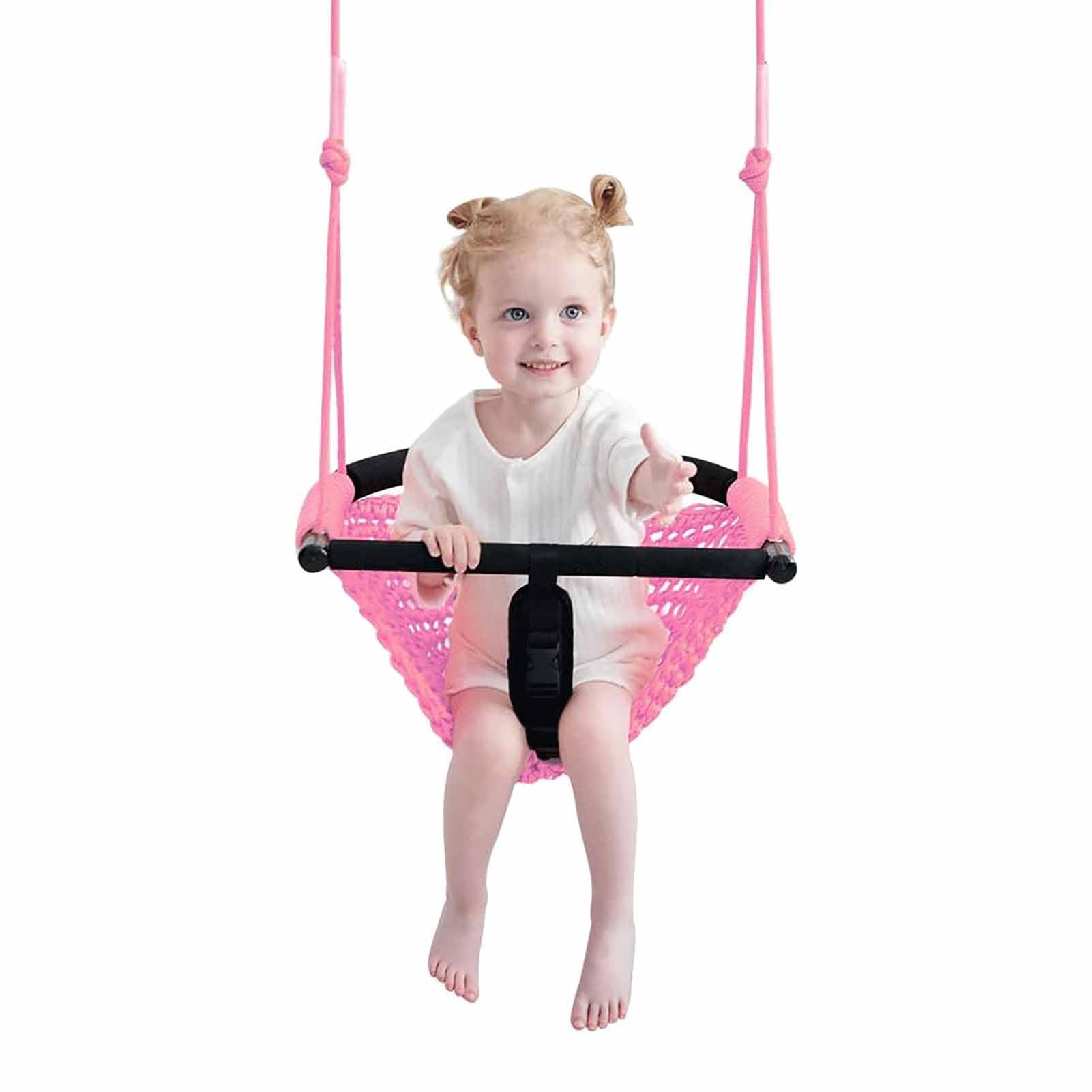 Altalena per Bambini con Corde Regolabili, Rosa