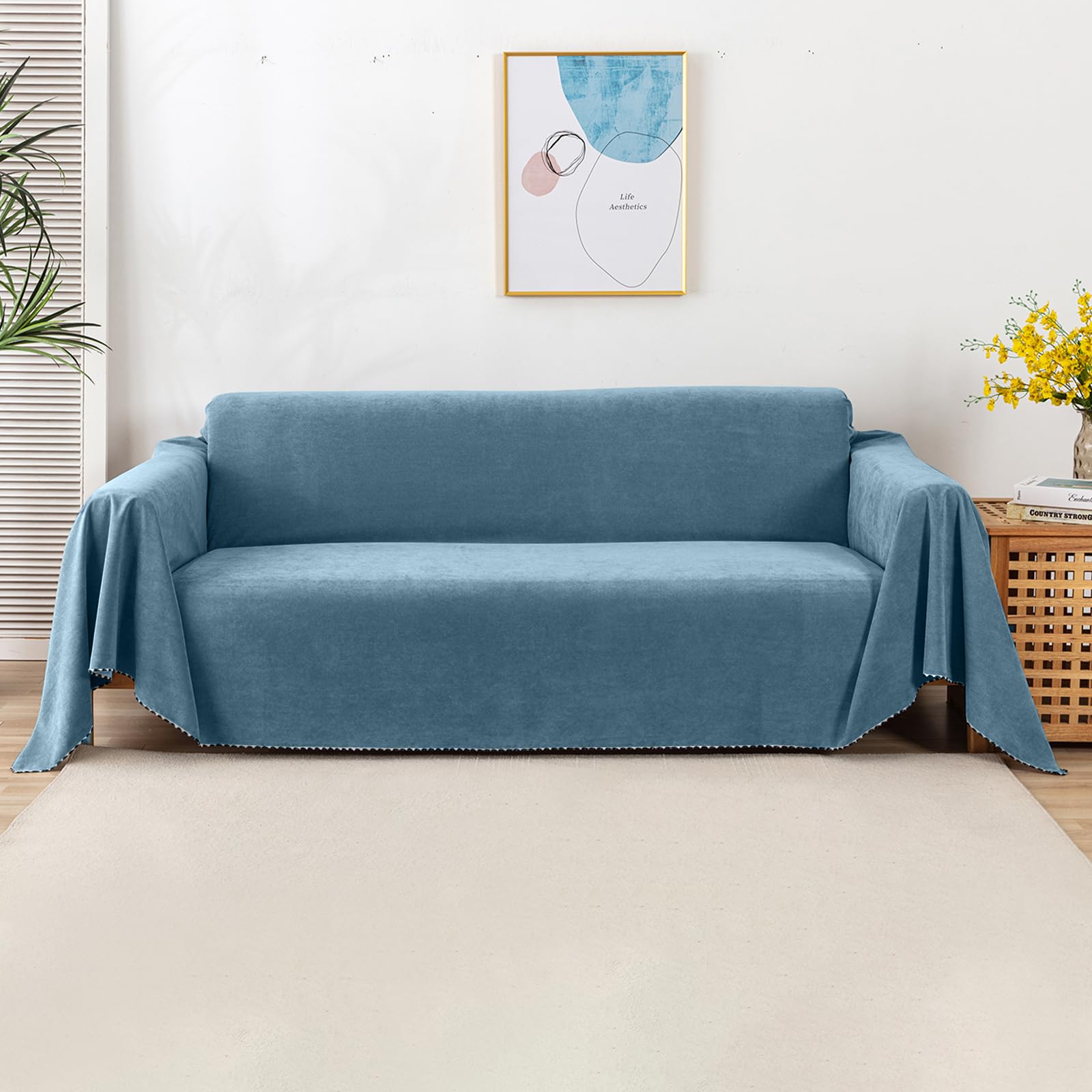VanderHOME Copridivano Antiscivolo Impermeabile, Blu Chiaro
