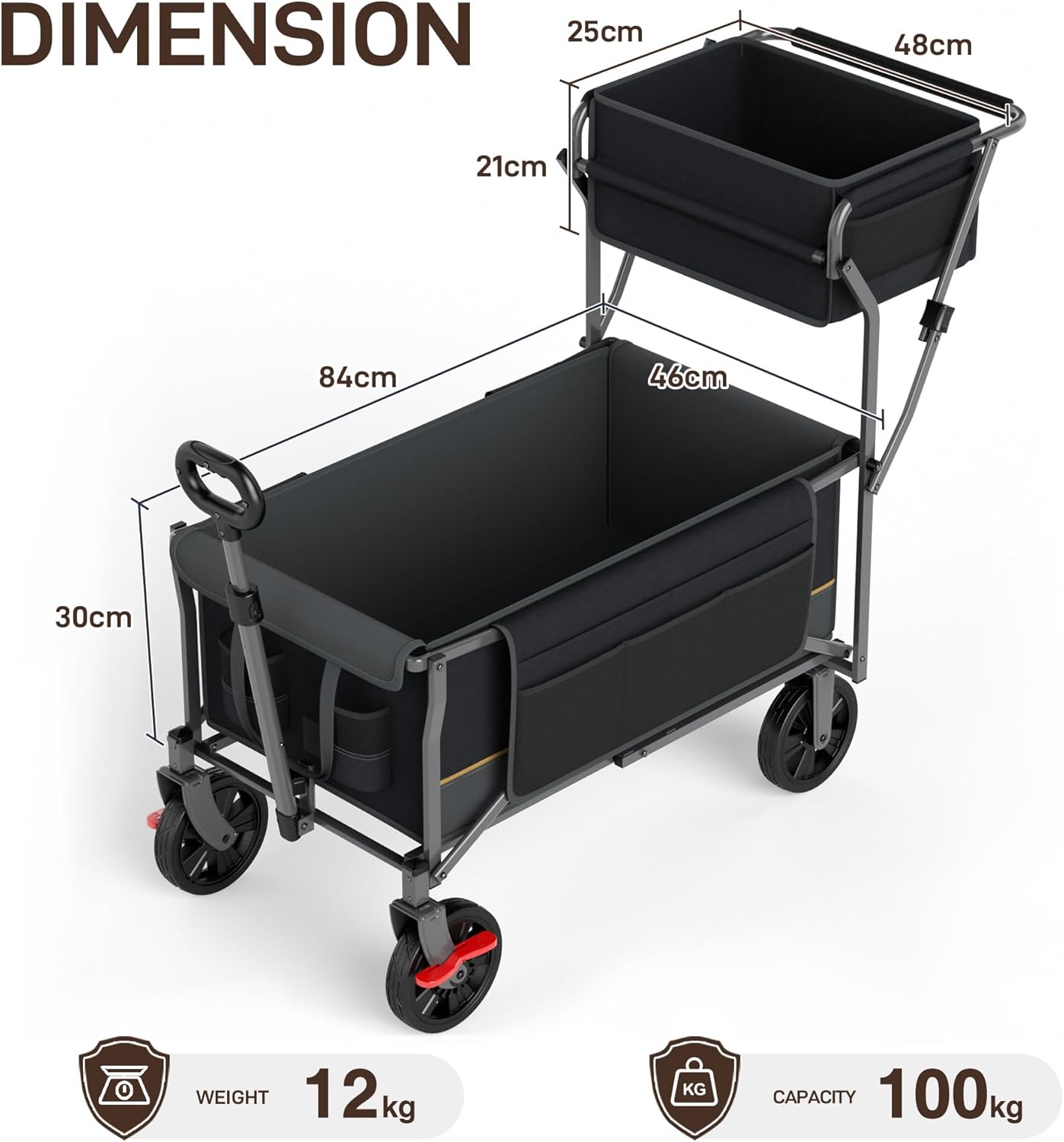 Ever Advanced Carrello pieghevole spingere&tirare 100kg - immagine 3