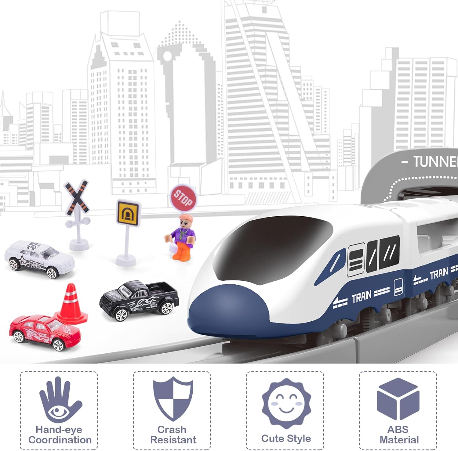 Trenino Elettrico per Bambini 104 Pezzi - immagine 2